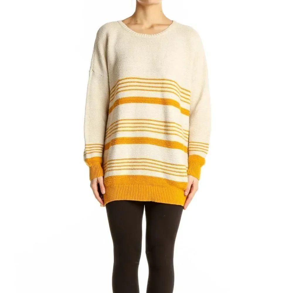 Urban Outfitters BDG Cream and Yellow Striped Oversized
Sweater Women’s XS